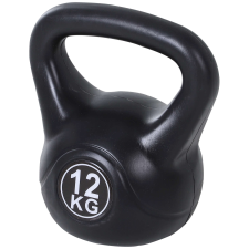 HomCom Kettlebell, 12 kg, PVC/homok, ergonomikus fogantyú, fekete kézisúlyzó