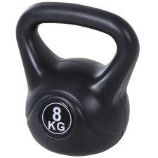 HomCom Kettlebell, 8 kg, PVC/homok, ergonomikus fogantyú, fekete kézisúlyzó