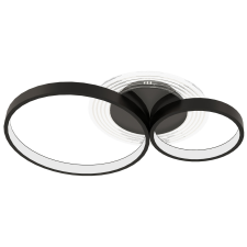 HomCom Modern LED mennyezeti lámpa állítható intenzitással, 40 W teljesítmény, fekete világítás