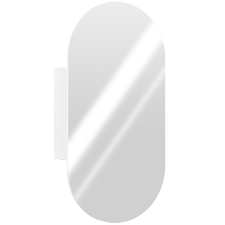 HomCom Modern Ovális Tükör Szekrénnyel és Két Polccal, 45x90 cm, Fehér fürdőszoba bútor