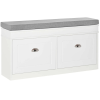 HomCom Multifunkcionális Tárolópad 104x24x55cm, Fehér, Szürke