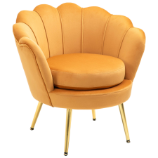 HomCom retro fotel, bársony/fém, 76 x 67 x 74 cm, sárga bútor