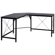 HomCom sarokasztal, MDF, Kortárs megjelenés, 150 x 150 x76 cm, fekete íróasztal
