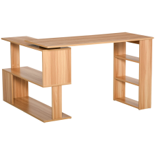 HomCom Sarokasztal polcokkal, fa, 120 x 100,3 x 74,2 cm, barna íróasztal