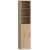 HomCom Slim magas fürdőszobaszekrény 180 cm, fürdőszobaoszlop 2 szekrénnyel és állítható polcokkal, 40x35x180 cm, fa színű