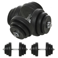 HomCom súlyzó készlet, 12 db, edzéshez, Acél / Műanyag, 40 kg, Fekete kézisúlyzó