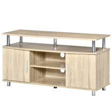 HomCom TV állvány 2 polccal és 2 ajtóval HOMCOM, MDF/PAL, 105x40x55cm, tölgy bútor