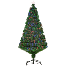 HomCom zöld műfenyő, száloptikával, 150 cm műfenyő