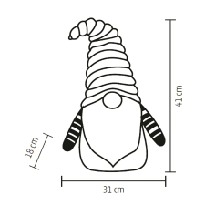 Home by Somogyi Home KDD 41 manó világító szakállal 41cm karácsonyi dekoráció
