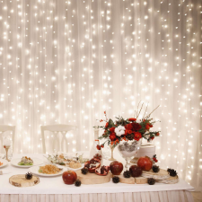 Home by Somogyi LED-es fényfüggöny, 2x2 m / 400 LED, sorolható, melegfehér karácsonyfa izzósor