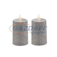 Home CDS 2 LED-es gyertya szett, 2 db, 6 cm, ezüst világítás