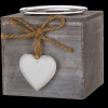 Home Decor SOLID HEART GYERTYATARTÓ 6,5X6,5X6,5CM SZÜRKE FA