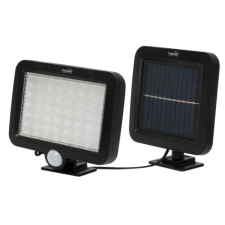 Home FLP250SOLAR napelemes LED reflektor, 250 lm, PIR mozgásérzékelő, 120° 5m, 56 db hidegfehér SMD LED, energiatakarékos, műanyag, IP44 kültéri világítás