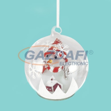 Home GLG 13/RD LED-es üveggömb hóemberrel, színváltó, 13 cm világítás