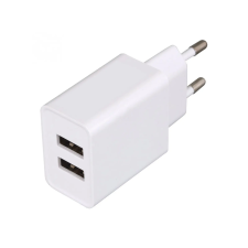 Home Hálózati 2xUSB töltő (5V / 2400mA) Fehér mobiltelefon kellék
