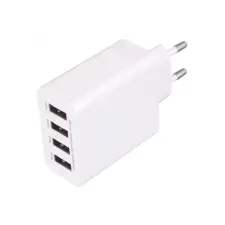 Home Hálózati 4xUSB töltő (5V / 5A) Fehér mobiltelefon kellék
