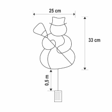  HOME KID507BWW hóember ablakdísz, 35 db melegfehér LED, időzítő, elemes, beltéri kivitel karácsonyi dekoráció
