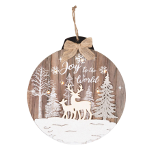  Home KLW 32 ablakdísz, ajtódísz, fa, 6 db LED, lézervágott, kapcsolható karácsonyi ablakdekoráció