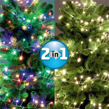  HOME MicroLED Fényfüzér - 600 LED, Színes/Melegfehér, 9m, Távirányítós, Időzítős karácsonyi dekoráció