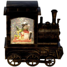 Home Mozdony lámpás vízkeveréssel, csillámokkal karácsonyi dekoráció