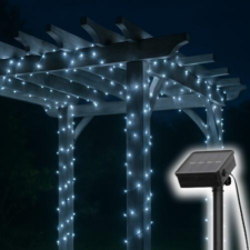 Home SLC200WH szolár fényfüzér, 200db hidegfehér LED, 14m hosszúság, zöld vezeték, kültéri kivitel kültéri világítás