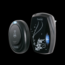 Home VEZETÉK NÉLKÜLI CSENGŐ 100M 36 DALLAM IP44 KÉK LED FÉNYJELZÉS FEKETE csengő