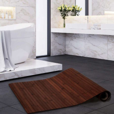 HomeandMode Bambusz csúszásmentes fürdőszobai kádkilépő szőnyeg, 50 x 80 cm, sötétbarna fürdőkellék