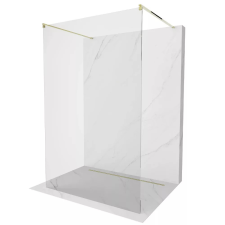 homedepo Arlo Light Gold Szabadonálló Walk-In zuhanyfal, 100x200 cm, 8 mm vastag vízlepergető biztonsági üveggel, 200 cm magas, két arany távtartóval kád, zuhanykabin