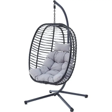 HOMEPRO Autronic Nido kerti fotel, műrattan, antracit, szürke szövet kárpitozással kerti bútor