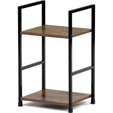 HOMEPRO Polc, régi fa dekor, MDF, fekete lakk, 2 db bútor