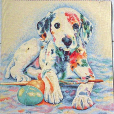 HomeTextiles MASZAT, dalmata kutyusos jacquard párna panel lakástextília