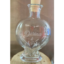  Homokszertartás szív üveg gravírozva dekorációs kellék