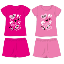 Homyl Barbie pamut nyári együttes - póló-rövidnadrág szett - pink - 122 gyerek ruha szett