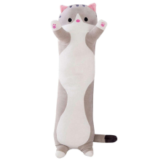 Homyl Hosszú cica - hosszú plüss cica, szürke (70cm) plüssfigura