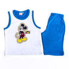 Homyl Mickey egér kisfiú pamut nyári együttes - trikó-rövidnadrág szett - középkék - 128