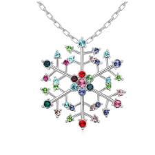 Hópehely-színes- Swarovski kristályos nyaklánc nyaklánc