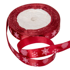  Hópihe mintás szatén szalag bordó 15mmx25yard dekorációs kellék