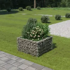  horganyzott acél gabion magaságyás 90 x 90 x 50 cm kerti tárolás