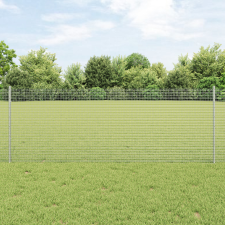 Horganyzott Drótháló Kerítés 22 U Oszloppal Ezüst 0.8x50 m Acél építőanyag