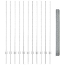  Horganyzott Drótkerítés 22 U Poszttal Ezüst 1.4x25 m Acél építőanyag