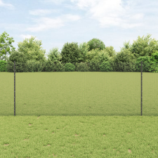  Horganyzott drótkerítés 44 U oszloppal Szürke 1x50 m Acél építőanyag