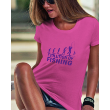  Horgász evolució női póló- Ajándék horgászoknak női póló