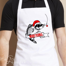  Horgász kötény karácsonyi - Merry Fishmas lakástextília