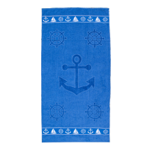  HORGONY és KORMÁNYLAPÁT kék strandtörölköző lakástextília