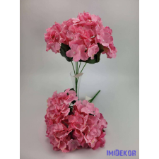  Hortenzia 5 ágú selyemvirág csokor 47 cm - Rózsaszín dekoráció