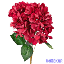  Hortenzia 5 ágú selyemvirág csokor 49cm magas - Piros dekorációs kellék