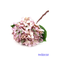  Hortenzia ág levéllel 36cm - Fáradt Lila dekorációs kellék