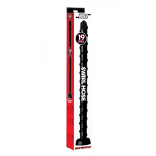 Hosed Hosed Swirl Anal Snake 19 - csavart, tapadótalpas, hosszú anál dildó (fekete) anál