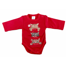 Hosszú ujjú baba body cicás mintával kombidressz, body