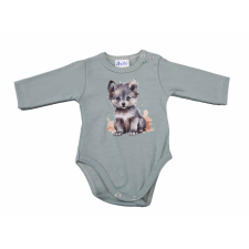 Hosszú ujjú baba body farkas mintával kombidressz, body